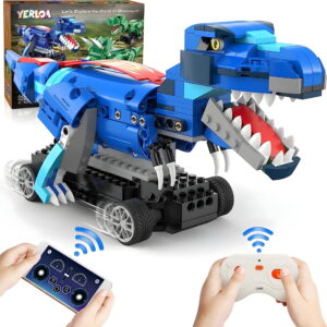 Yerloa Dinosaur Toys for Boys Age 8-12, 343 Pcs Dino Building Kit with Remote Control, STEM Projects Building Blocks Sets, Jurassic Building Kits for Kids 6 7 8 9 10 11 12 + Year Old, Birthday Gifts