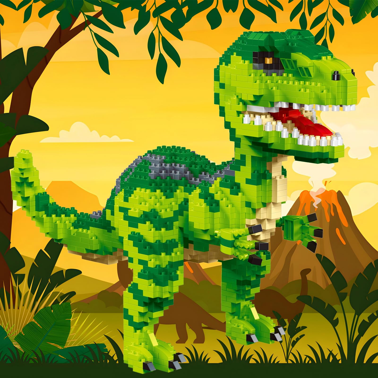 Yerloa Dinosaur Toys for Boys Age 8-12, 343 Pcs Dino Building Kit with Remote Control, STEM Projects Building Blocks Sets, Jurassic Building Kits for Kids 6 7 8 9 10 11 12 + Year Old, Birthday Gifts - Image 11