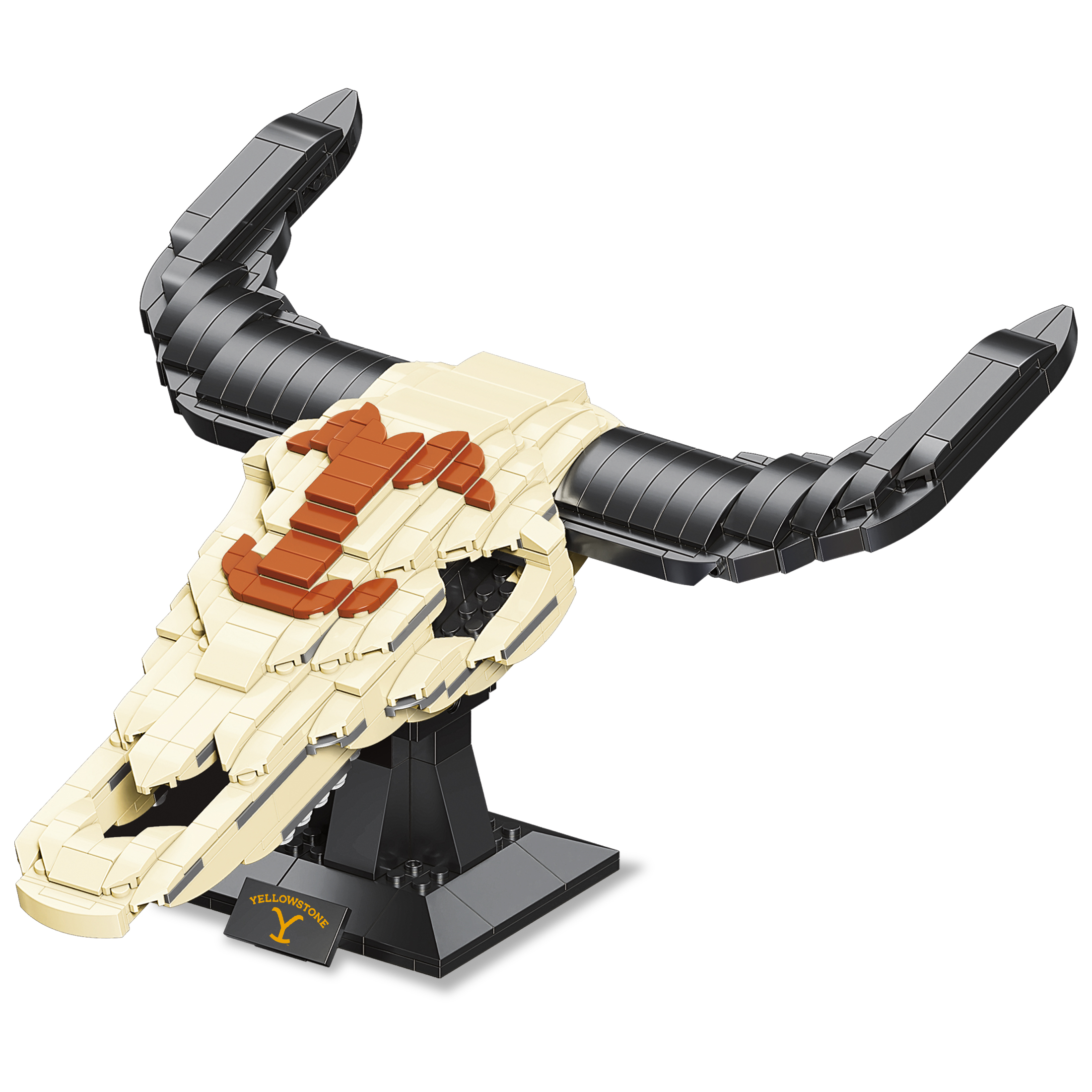 Brickcraft Yellowstone Steer Skull Building Kit (574-Plastic Piece Set), Rustic Ranch Décor Display, Cow Skull Model Creative Building Set - Image 2