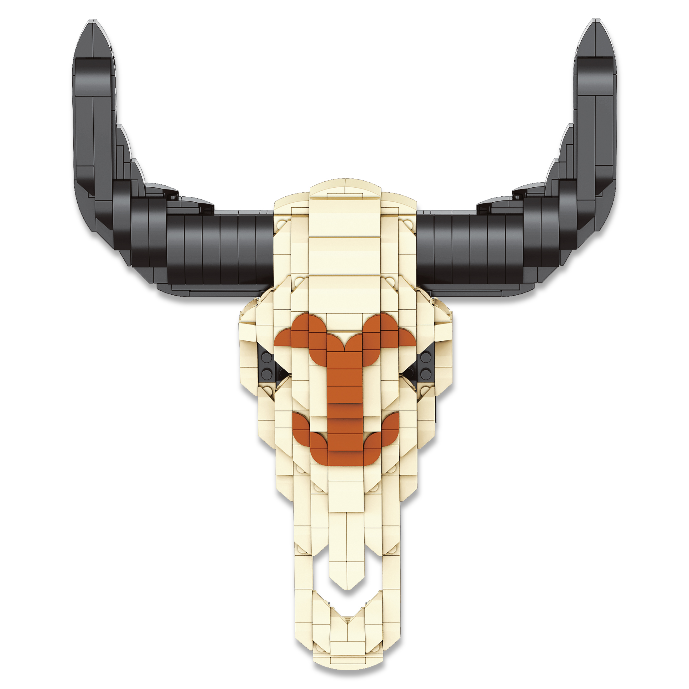 Brickcraft Yellowstone Steer Skull Building Kit (574-Plastic Piece Set), Rustic Ranch Décor Display, Cow Skull Model Creative Building Set - Image 3