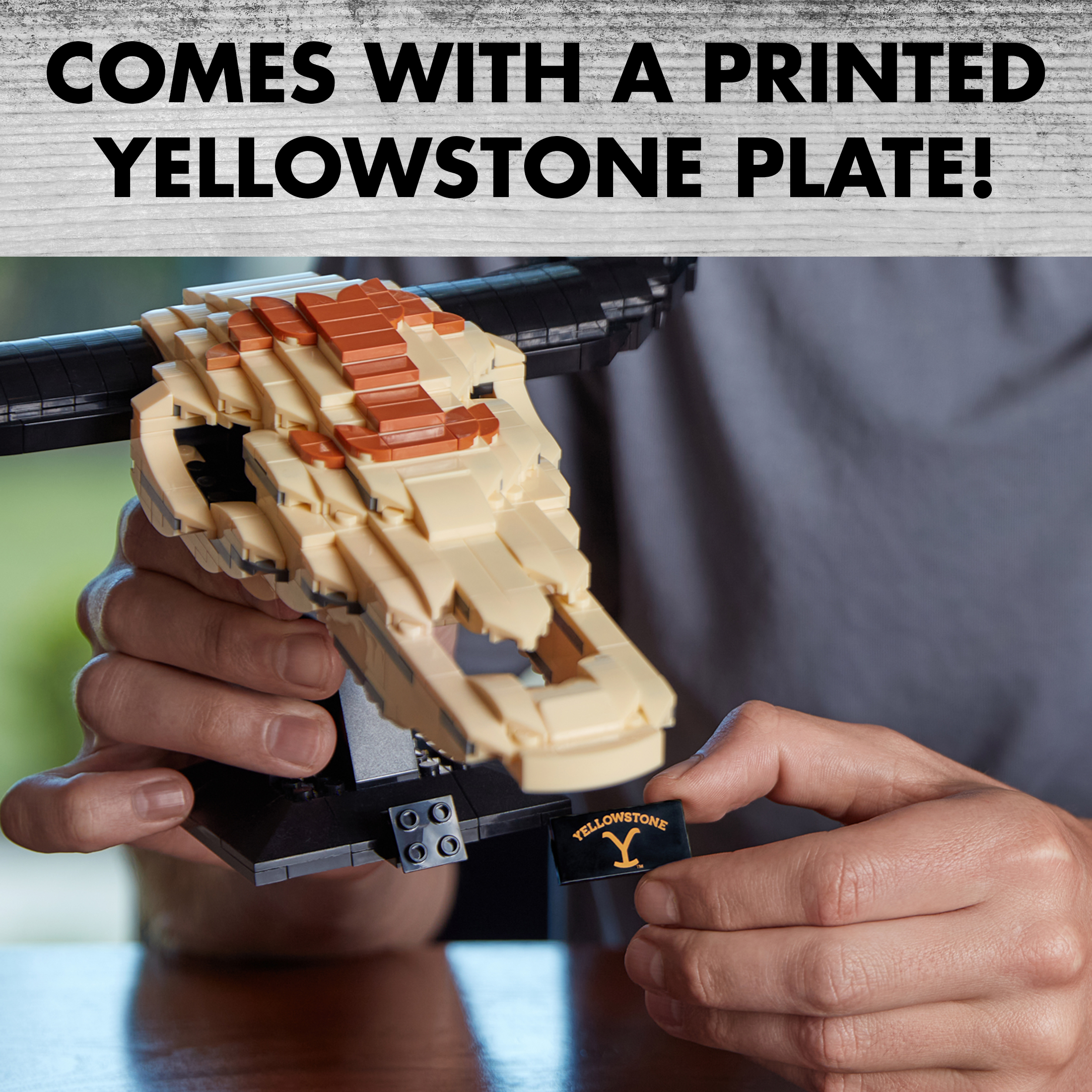 Brickcraft Yellowstone Steer Skull Building Kit (574-Plastic Piece Set), Rustic Ranch Décor Display, Cow Skull Model Creative Building Set - Image 7