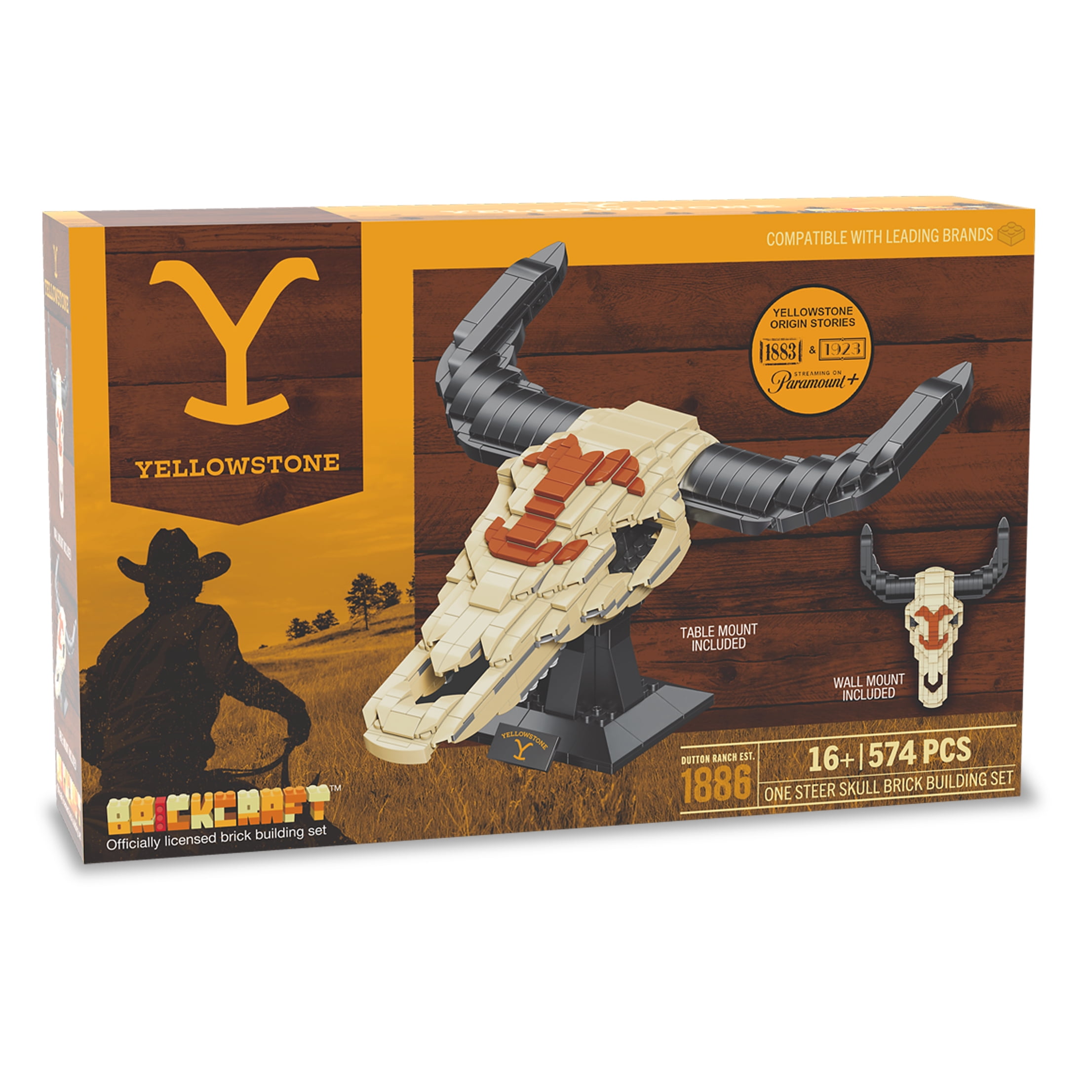 Brickcraft Yellowstone Steer Skull Building Kit (574-Plastic Piece Set), Rustic Ranch Décor Display, Cow Skull Model Creative Building Set - Image 8