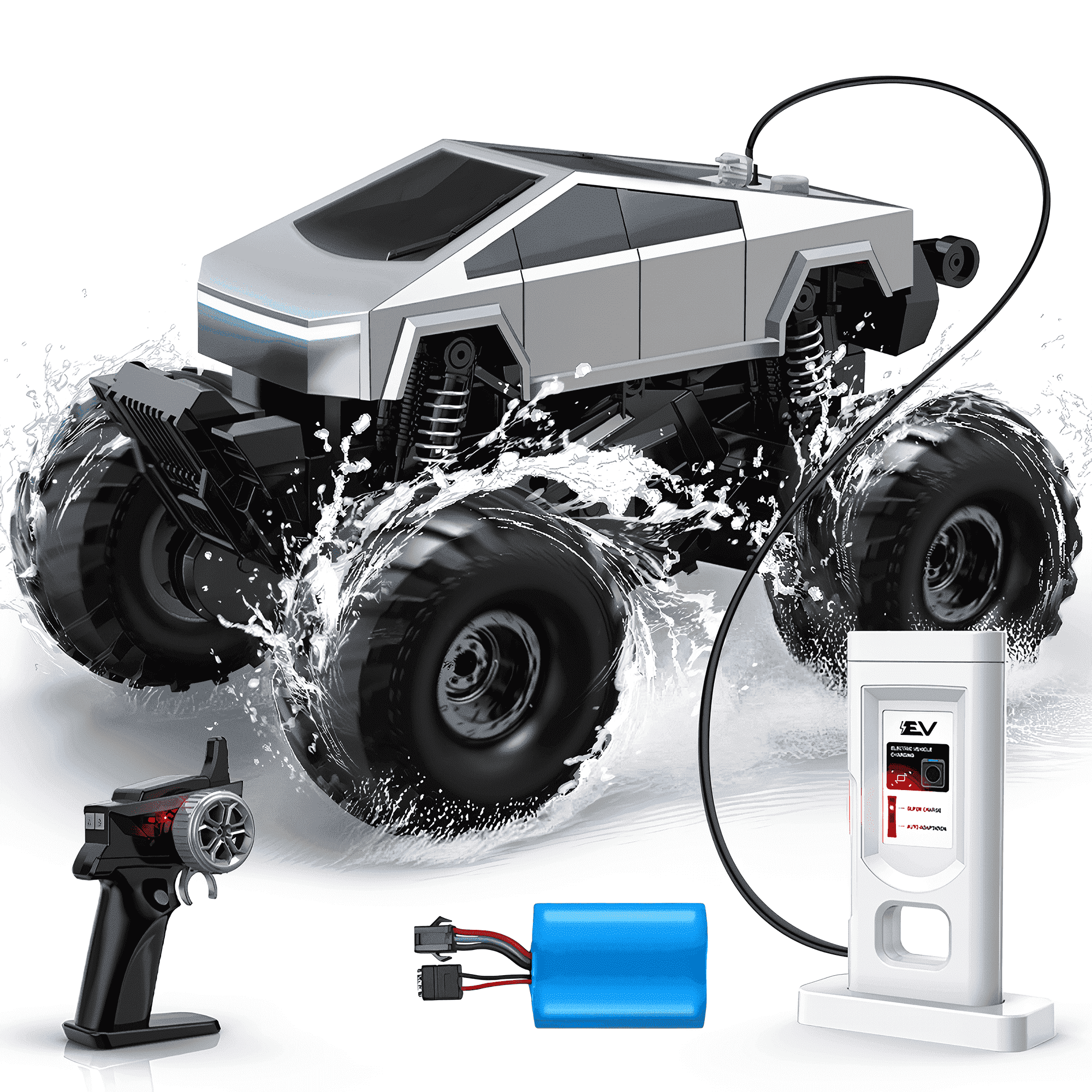 UUGEE Remote Control Car,2.4GHz Amphibious RC Stunt Car Toys, 4WD 1:16 RC Monster Truck for All Terrain, Boys Gifts for Kids Christmas Birthday Gifts for Kids Age 8 9 10+