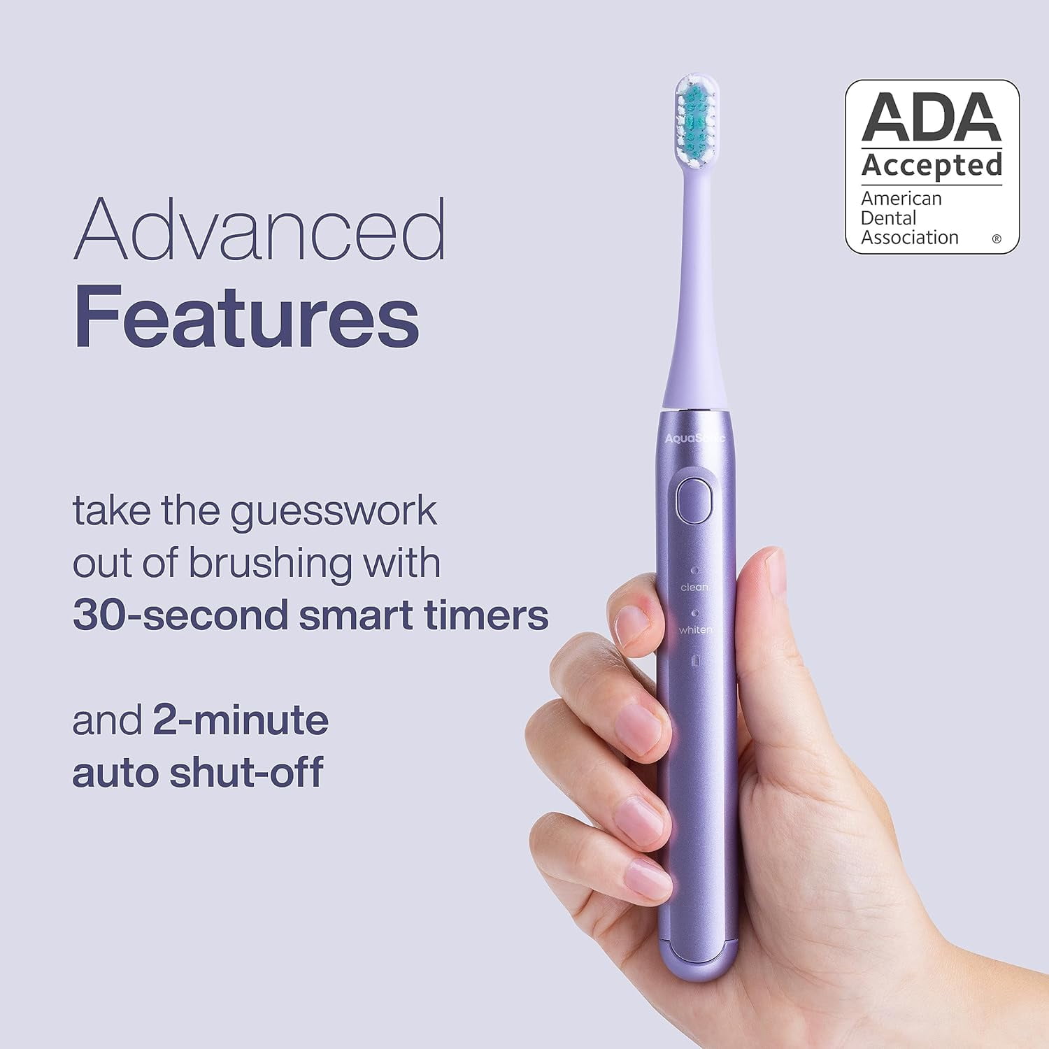 AquaSonic Icon Slim Electric Toothbrush - For Adults and Kids, Magnetic Holder, Travel Case, Rechargeable (Navy) - Image 21
