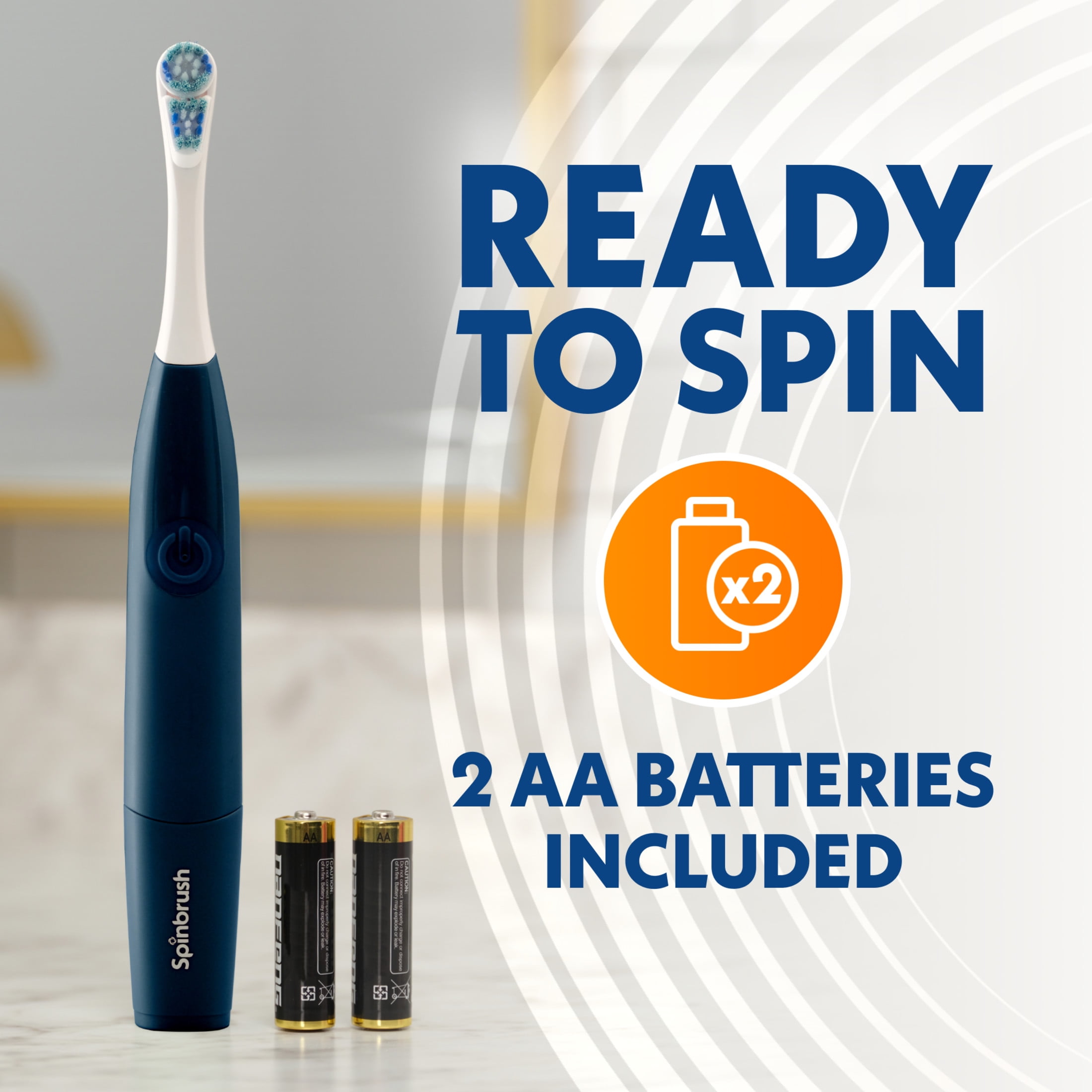 Spinbrush Smart Clean Battery Powered Electric Toothbrush, Soft Bristles, Midnight Blue - Image 6