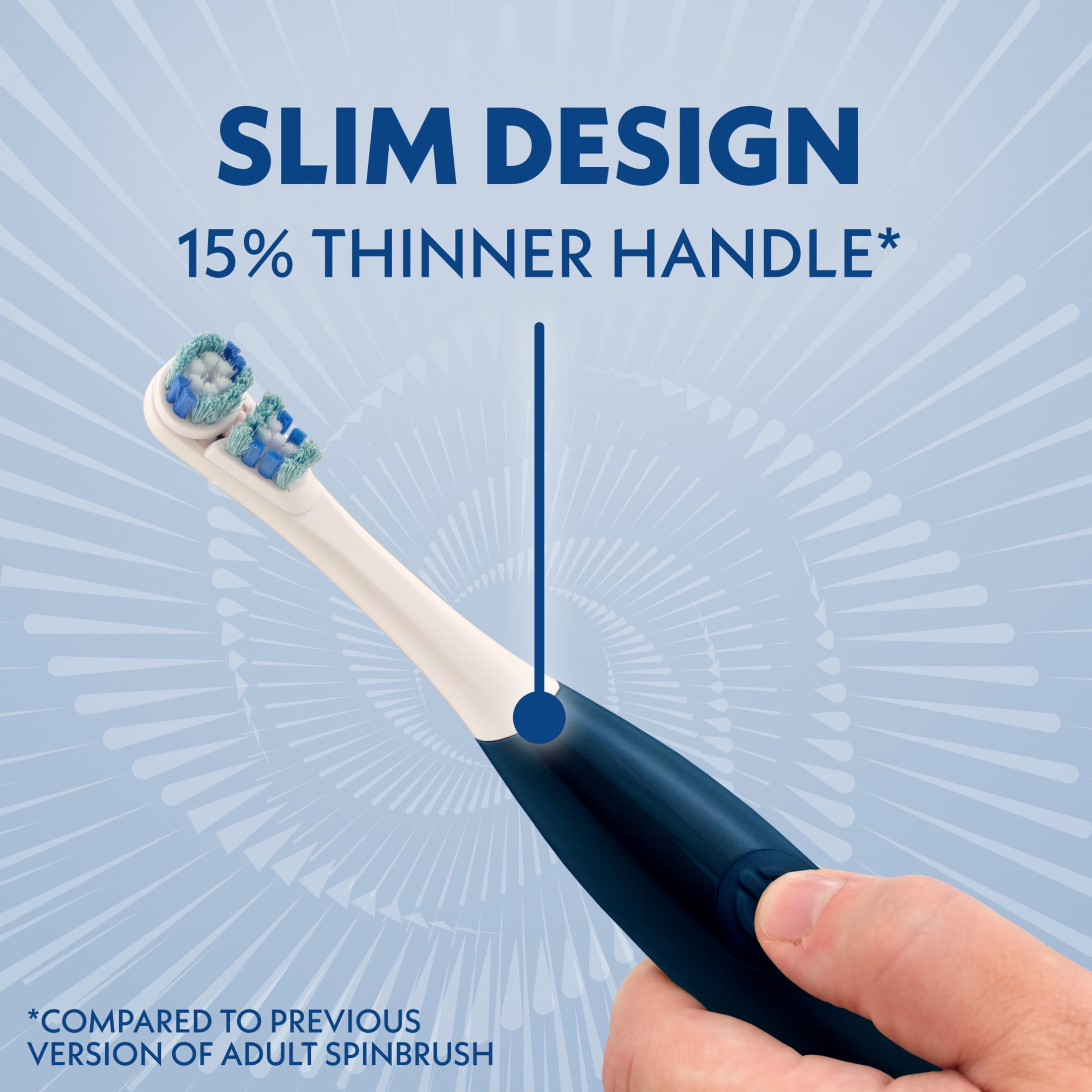 Spinbrush Smart Clean Battery Powered Electric Toothbrush, Soft Bristles, Midnight Blue - Image 7
