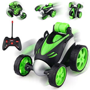 Allaugh Rolling Remote Control Stunt Car 360 , RC Cars Flip and Roll for 3-10 Kids, Green