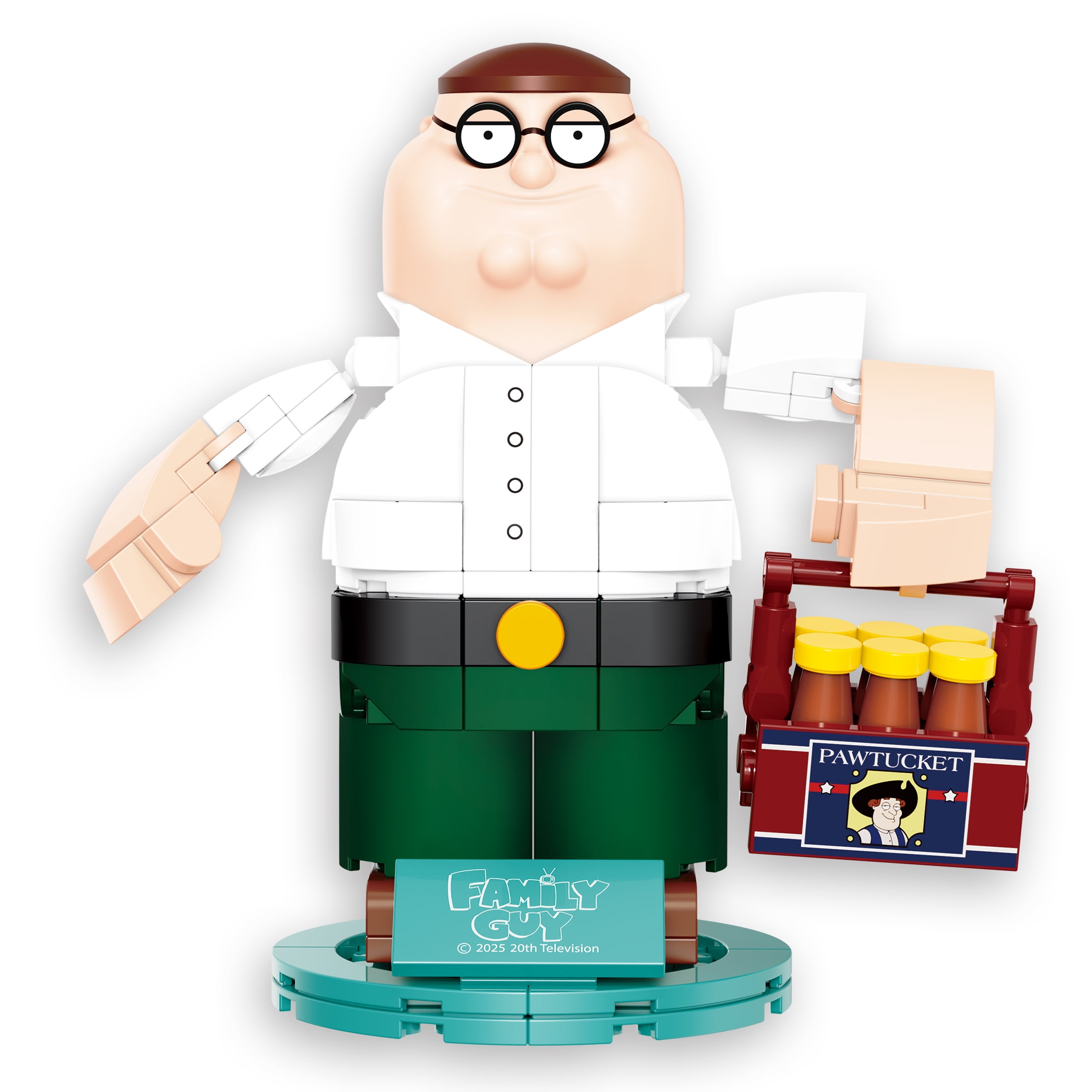 Brickcraft Family Guy Peter Griffin Building Kit (200-Piece Set), Buildable Figure on Display Base, Cartoon Collectible, TV Show Memorabilia for ages 14+ - Image 2