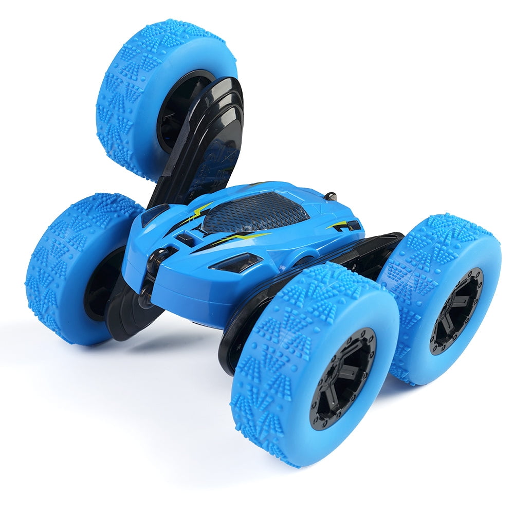 Remote Control Car Double Sided 360°Rotating 4WD RC Cars with Headlights 2.4GHz Rechargeable Toy Cars, Blue - Image 6