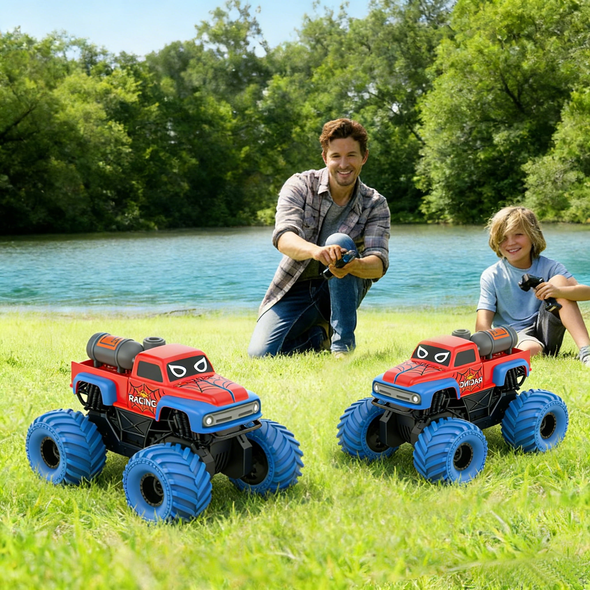 ZOGYMOZ 1:16 Waterproof Rc Car, Amphibious Remote Control Car, 4WD All Terrain Off-Road Monster Truck Toy for Kids Gifts Presents - Image 2