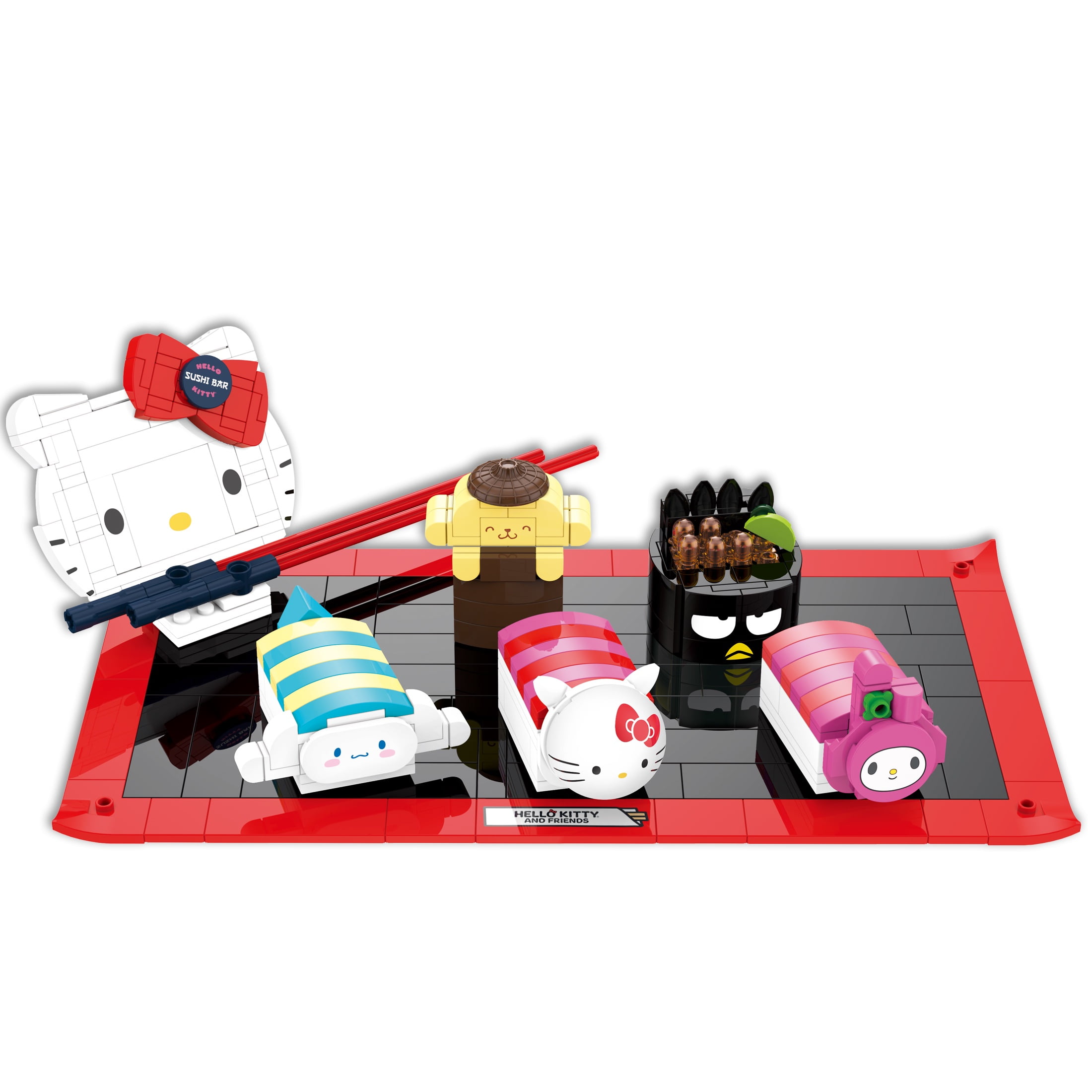 Brickcraft Hello Kitty Sushi Bar (383 pcs) – Sanrio Building Kit with Friends & Sushi Platter, Collectible Toy for Teens & Adults - Image 2