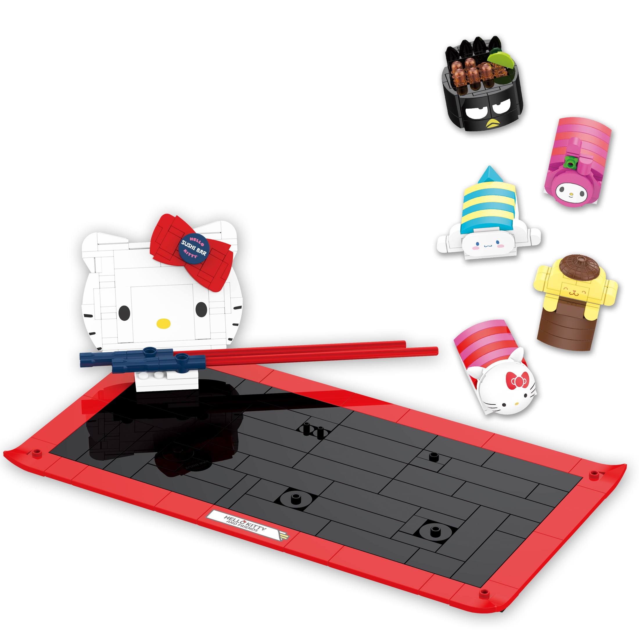 Brickcraft Hello Kitty Sushi Bar (383 pcs) – Sanrio Building Kit with Friends & Sushi Platter, Collectible Toy for Teens & Adults - Image 3