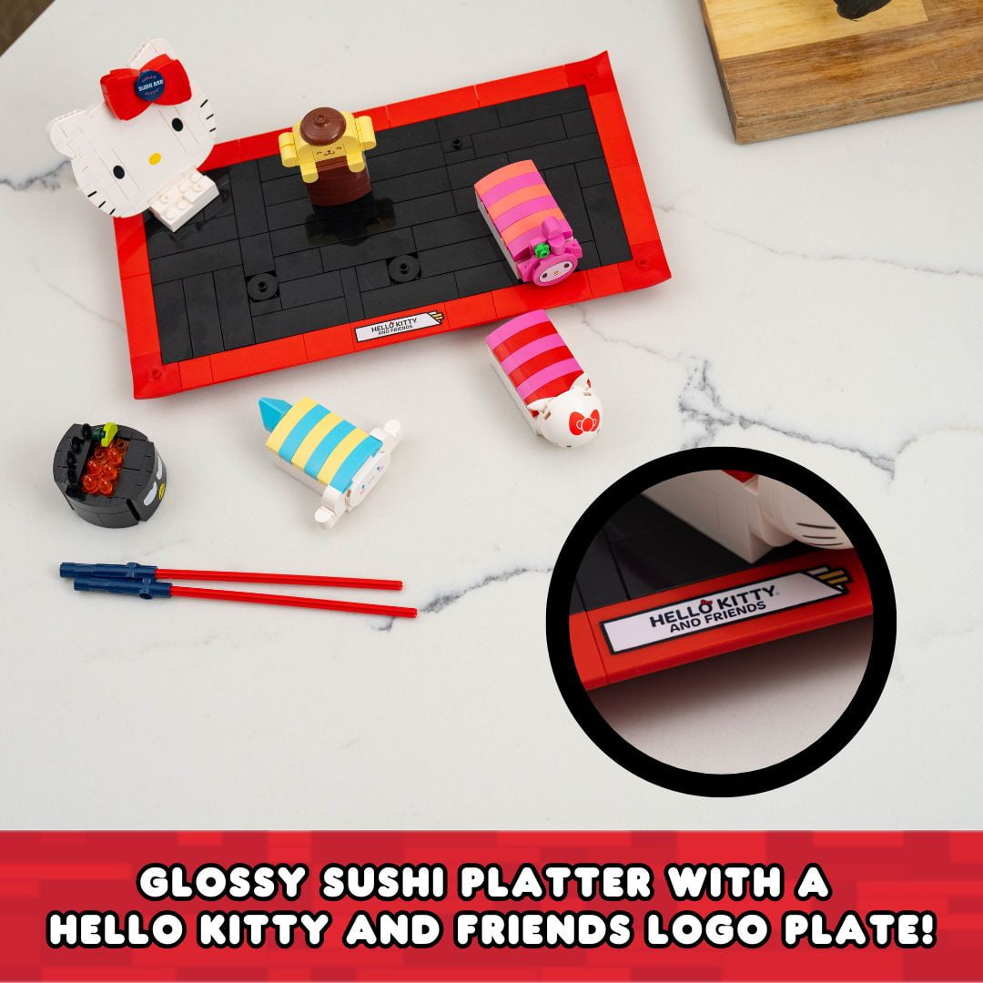 Brickcraft Hello Kitty Sushi Bar (383 pcs) – Sanrio Building Kit with Friends & Sushi Platter, Collectible Toy for Teens & Adults - Image 9