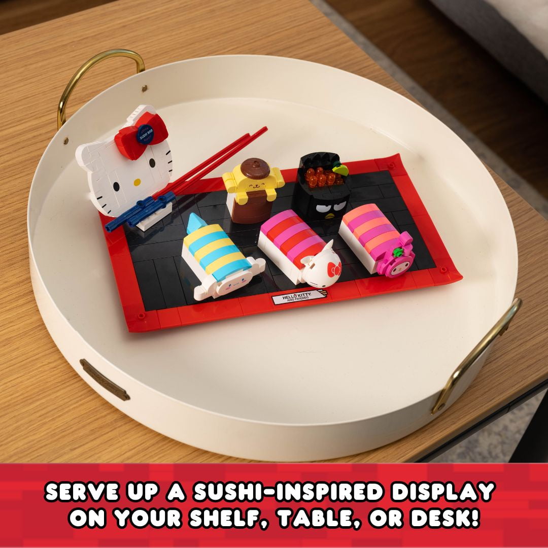 Brickcraft Hello Kitty Sushi Bar (383 pcs) – Sanrio Building Kit with Friends & Sushi Platter, Collectible Toy for Teens & Adults - Image 10