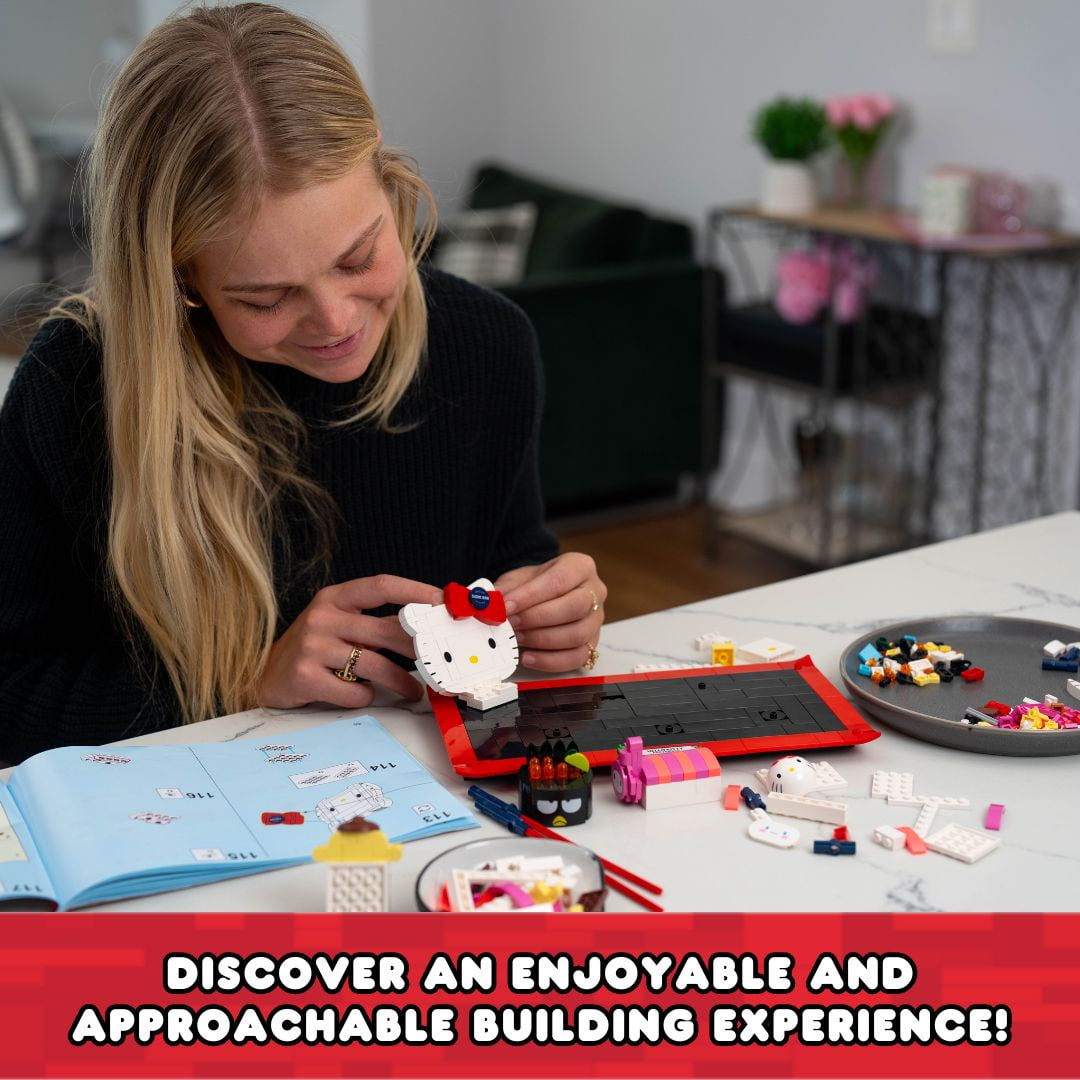 Brickcraft Hello Kitty Sushi Bar (383 pcs) – Sanrio Building Kit with Friends & Sushi Platter, Collectible Toy for Teens & Adults - Image 11