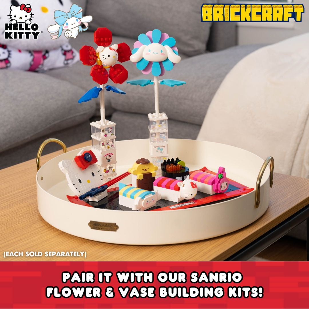 Brickcraft Hello Kitty Sushi Bar (383 pcs) – Sanrio Building Kit with Friends & Sushi Platter, Collectible Toy for Teens & Adults - Image 12