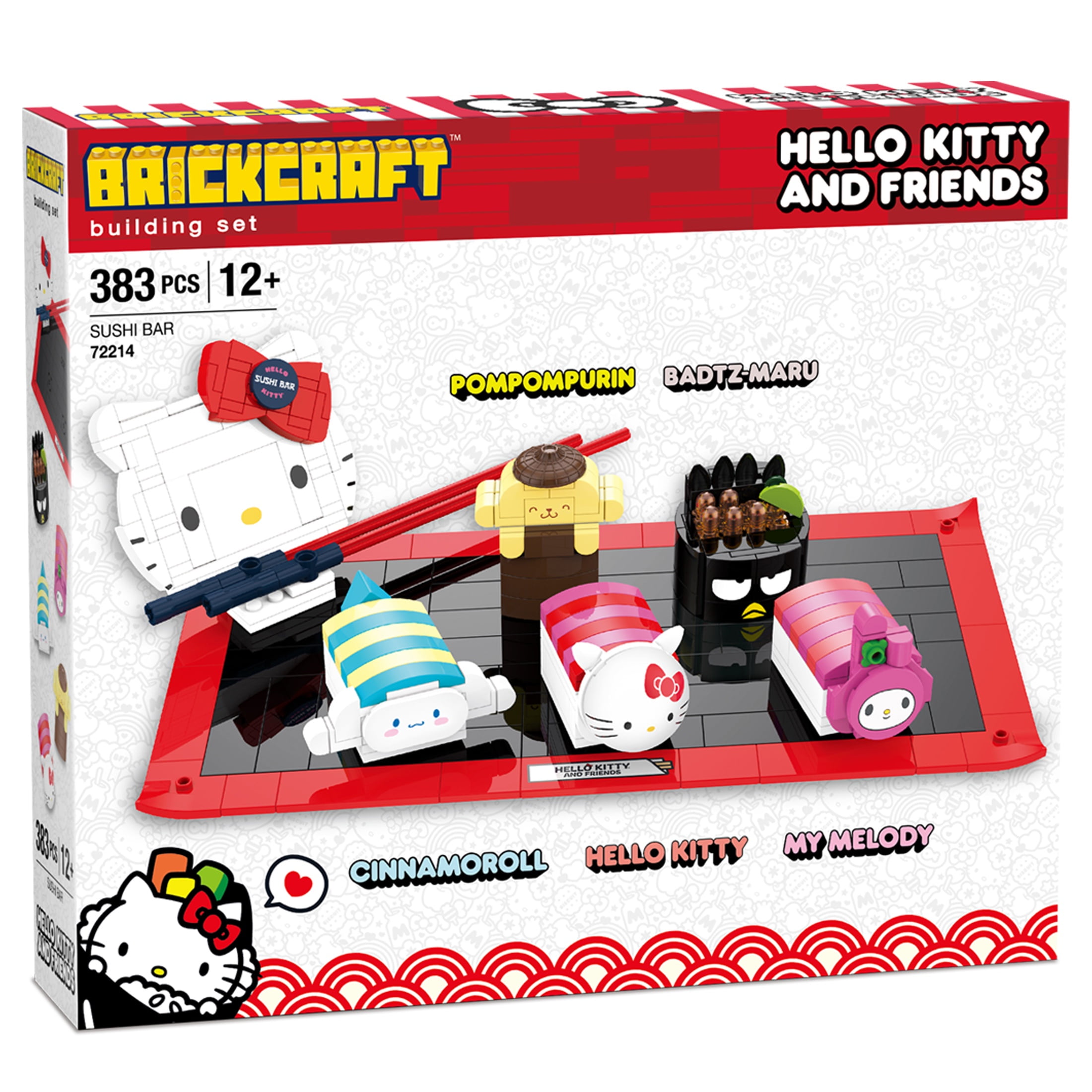 Brickcraft Hello Kitty Sushi Bar (383 pcs) – Sanrio Building Kit with Friends & Sushi Platter, Collectible Toy for Teens & Adults - Image 14