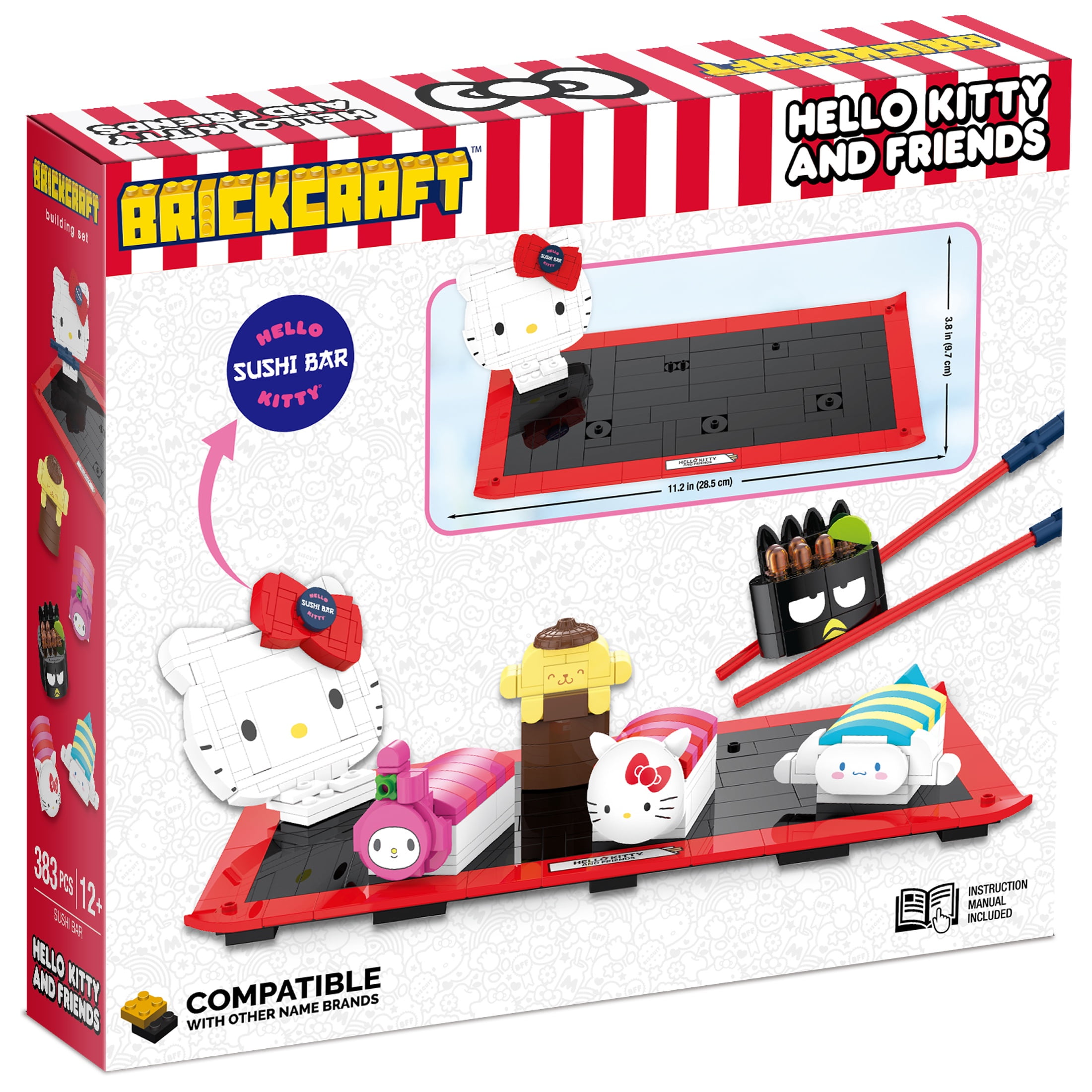 Brickcraft Hello Kitty Sushi Bar (383 pcs) – Sanrio Building Kit with Friends & Sushi Platter, Collectible Toy for Teens & Adults - Image 15