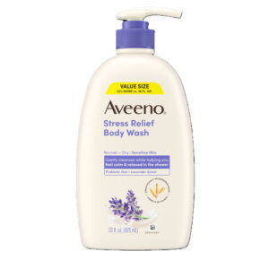 Aveeno Stress Relief Body Wash Soap with Oat, Lavender Scented Shower Gel, 33 fl. oz